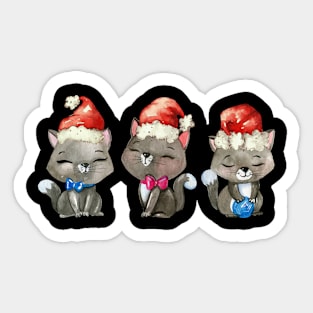 Kittens With Santa Hats Shirt Sticker